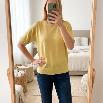 Pull fin manches courtes Escorpion jaune taille 44

